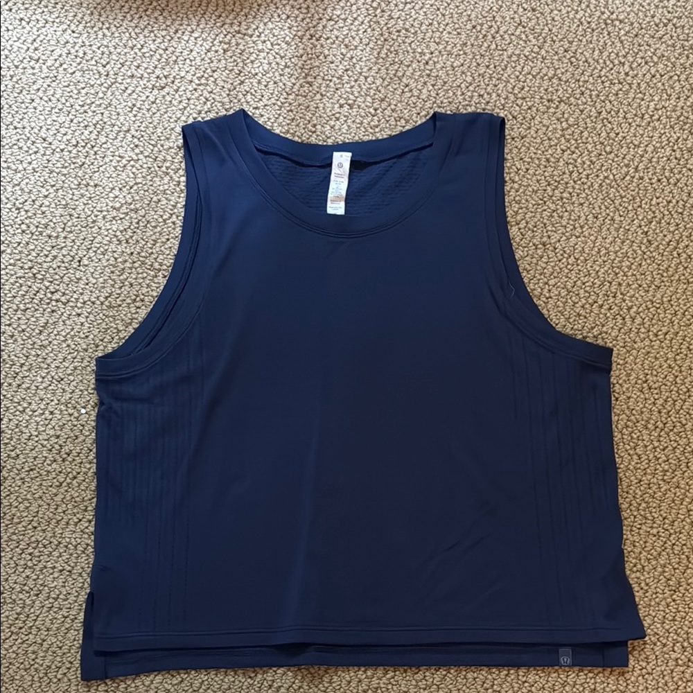 Lululemon Athletica Blue Sleeveless Crop Tank Top